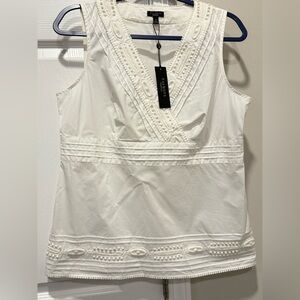 Talbots White Sleeveless Top